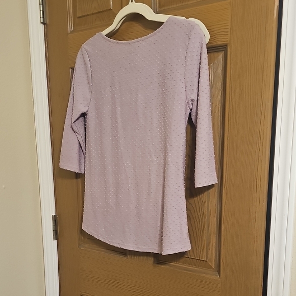 W5 Lavender Textured Knot Front Blouse - Picture 6 of 7